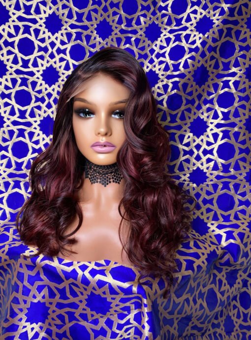 99j closure wig streaked